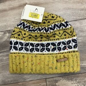 Sweet Turns Beanie Toque Adult One Size Yellow Knit 100% Acrylic
